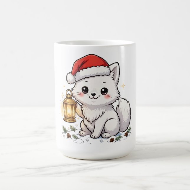 Arktisk Räv Jul Lantern Kaffe Mugg (Center)