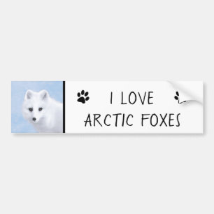 Arktisk rävmålning - Original Wildlife Art Bildekal