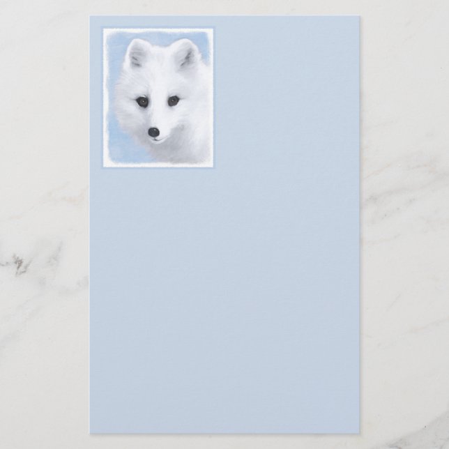 Arktisk rävmålning - Original Wildlife Art Brevpapper (Framsida)