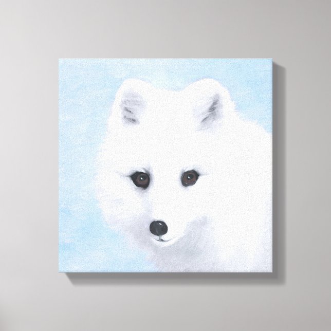 Arktisk rävmålning - Original Wildlife Art Canvastryck (Framsida)