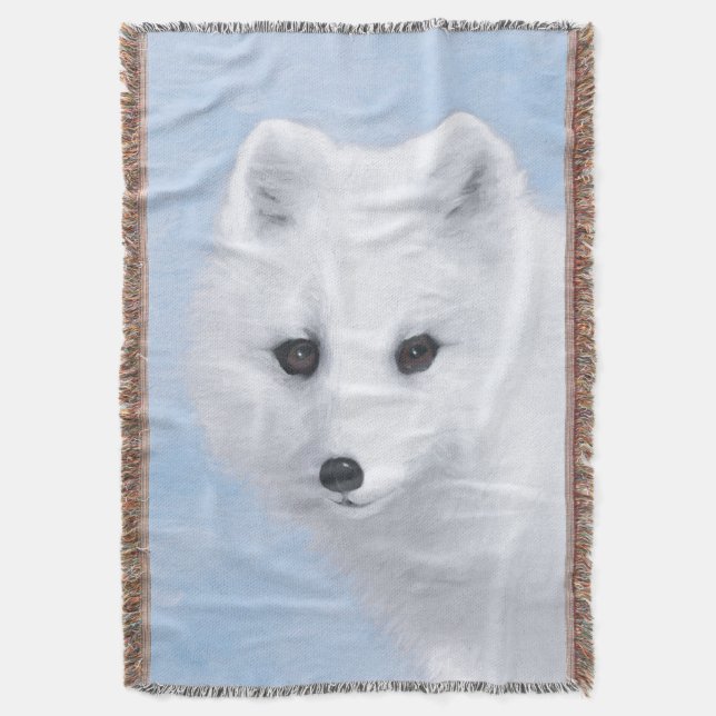 Arktisk rävmålning - Original Wildlife Art Filt (Framsidan Vertikal)