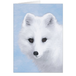 Arktisk rävmålning - Original Wildlife Art Hälsningskort