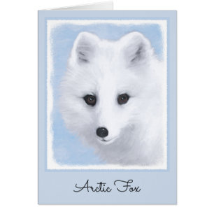 Arktisk rävmålning - Original Wildlife Art Hälsningskort