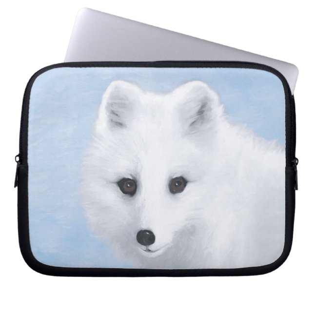 Arktisk rävmålning - Original Wildlife Art Laptop Fodral (Framsidan)
