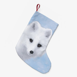 Arktisk rävmålning - Original Wildlife Art Liten Julstrumpa