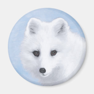 Arktisk rävmålning - Original Wildlife Art Magnet