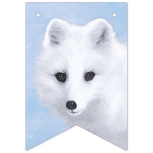 Arktisk rävmålning - Original Wildlife Art Vimplar