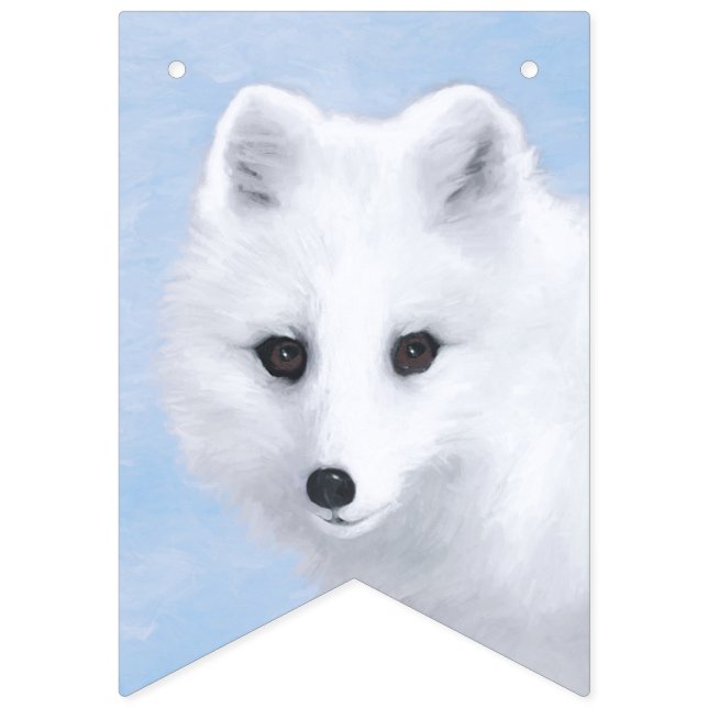Arktisk rävmålning - Original Wildlife Art Vimplar (Första flaggan)