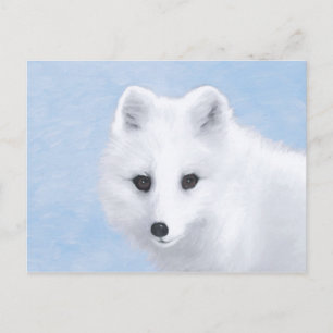 Arktisk rävmålning - Original Wildlife Art Vykort