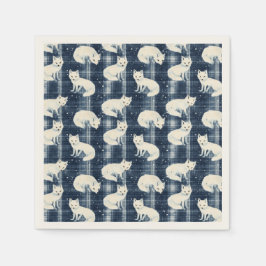 Arktisk räx Vinterjul Tartan Play Mönster 2 Pappersservett