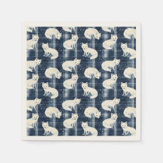 Arktisk räx Vinterjul Tartan Play Mönster 2 Pappersservett