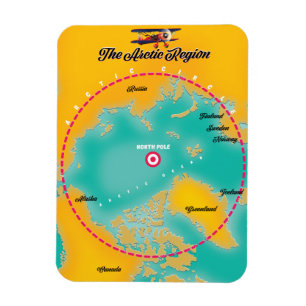 Arktisk region nordpolskarta magnet