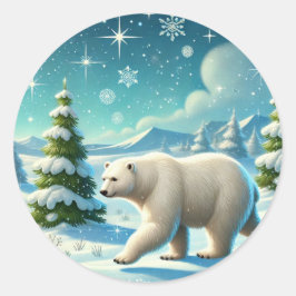 "Arktisk serenitet" Runt Klistermärke