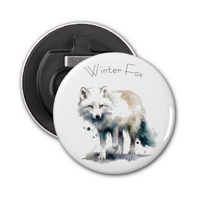 Arktisk skönhet: anpassningsbarna Winter Fox Flasköppnare (Framsidan)