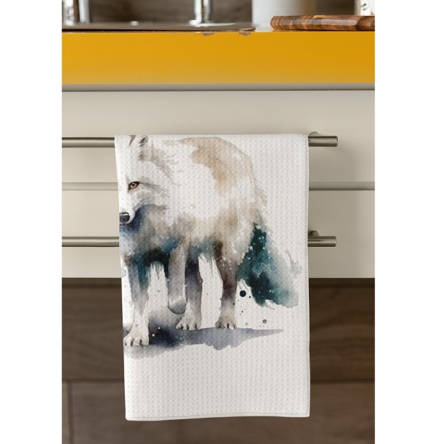 Arktisk skönhet: anpassningsbarna Winter Fox Kökshandduk (Skapare uppladdad)