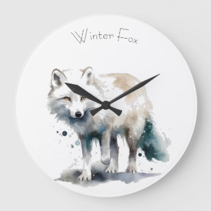 Arktisk skönhet: anpassningsbarna Winter Fox Stor Klocka