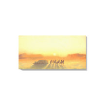 Arktisk slädfärd expedition Midnight Sun Litografi