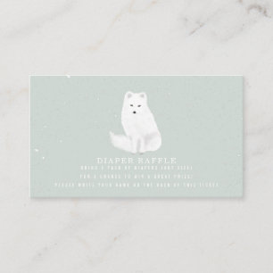 Arktisk Snö Fox Blue Baby Shower Diaper Raffle Tilläggskort