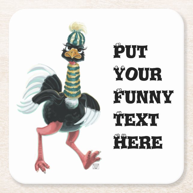 Arktisk struts vid Springa Underlägg Papper Kvadrat (Framsidan)