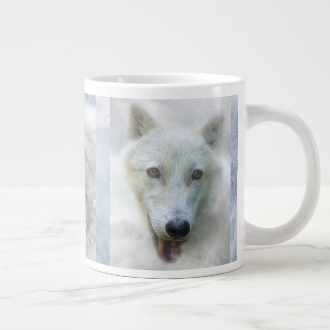 ARKTISK ULV SNÖ TRINITY JÄTTE KAFFEKOPP JUMBO MUGG (Höger)