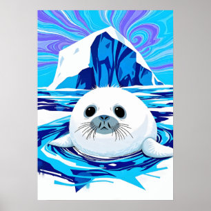 Arktisk Valp för säl - Coola Tones Wildlife Stänk  Poster