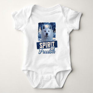 Arktisk varg ande av frihet vilda design t shirt