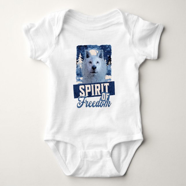 Arktisk varg ande av frihet vilda design t shirt (Framsida)