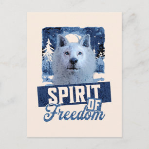 Arktisk varg ande av frihet vilda design vykort