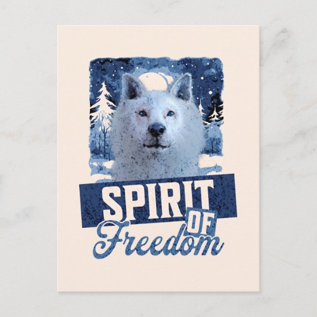Arktisk varg ande av frihet vilda design vykort (Framsida)