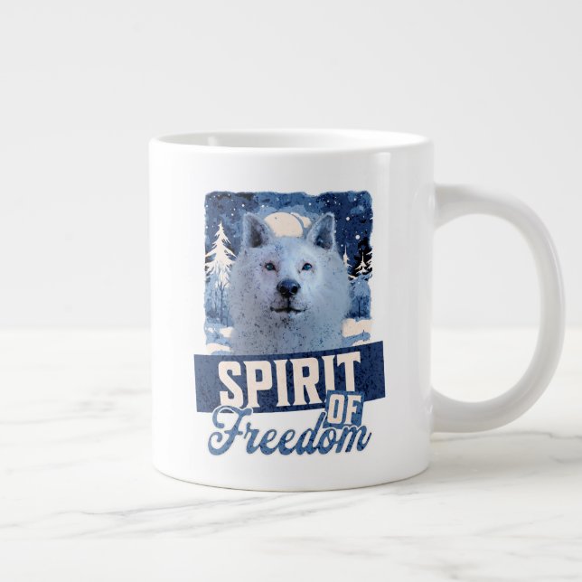 Arktisk Varg Ande av Frihet Vilda Djur Design Jumbo Mugg (Höger)