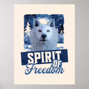 Arktisk Varg Ande av Frihet Vilda Djur Design Poster