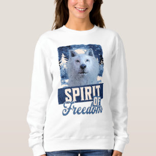 Arktisk Varg Ande av Frihet Vilda Djur Design T Shirt