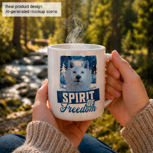 Arktisk Varg Anden av Frihet Vilda Djur Design Kaffemugg