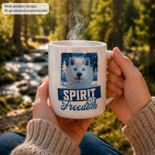 Arktisk Varg Anden av Frihet Vilda Djur Design Kaffemugg