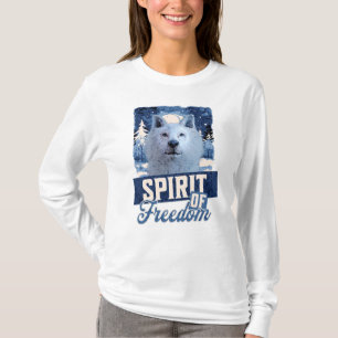 Arktisk Varg Anden av Frihet Vilda Djur Design T Shirt