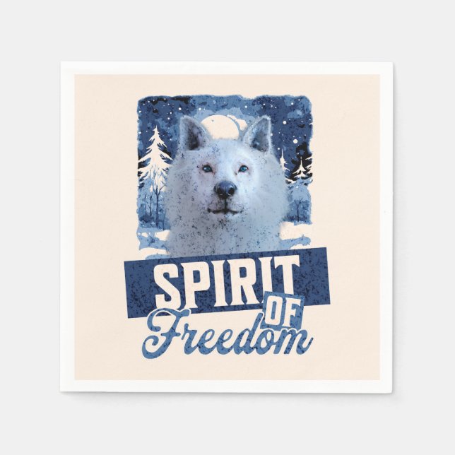 Arktisk Varg Andens Frihet Vilda Design Pappersservett (Framsidan)