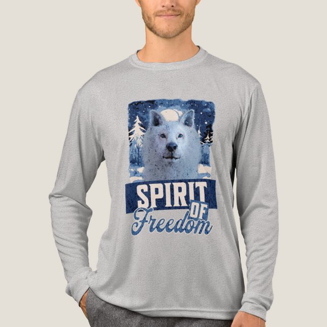 Arktisk Varg Andens Frihet Vilda Design T Shirt (Framsida)