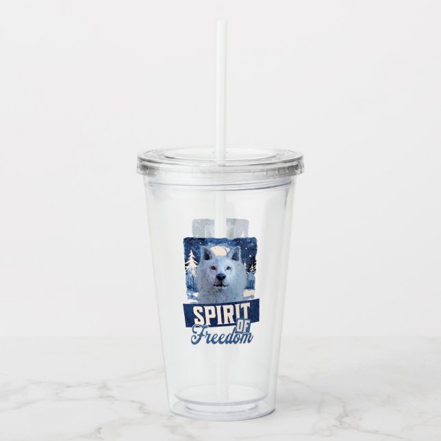Arktisk Varg Andens Frihet Vilda Design Take Away Mugg (Framsida)
