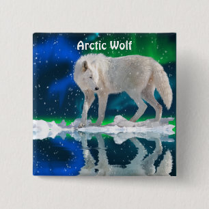 Arktisk Varg & Aurora Wildlife-supporterknapp Knapp