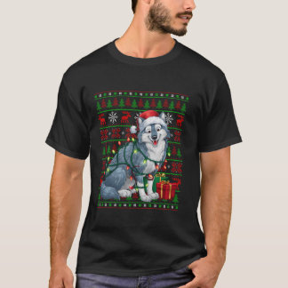 Arktisk Varg Julafton Ljus Ugly Santa Hat Arktis V T Shirt