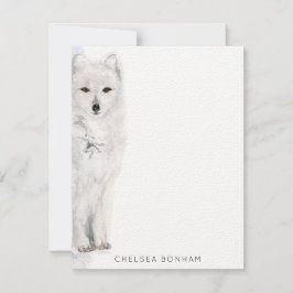 Arktisk vattenfärg för räv anteckningskort