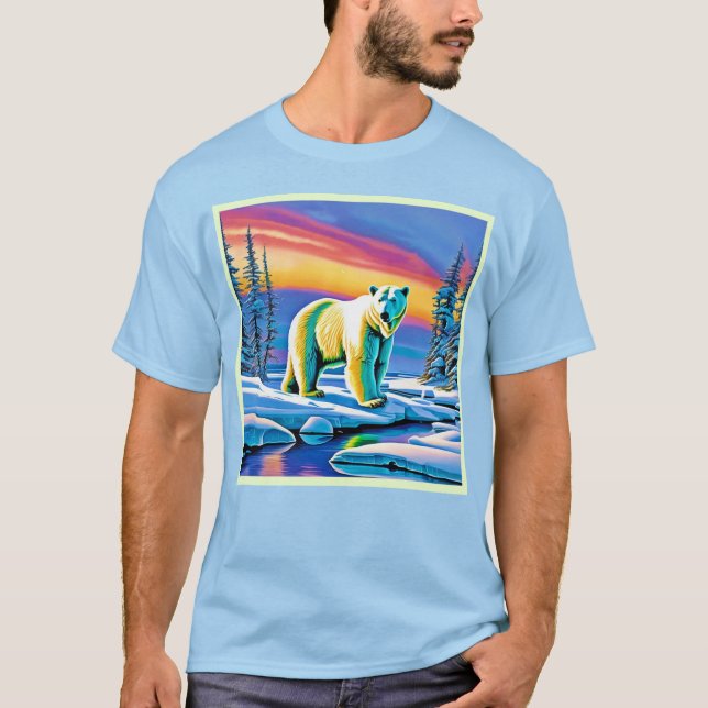 Arktisk Vild Snowy Polar Bear T Shirt (Framsida)