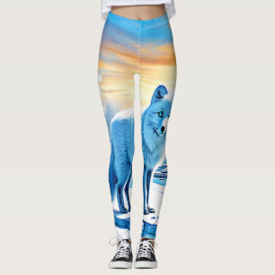 Arktisk vinter Fox Snö Leggings