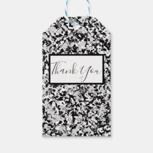 Arktisk vit Grått Black Camo Camouflage Party Presentetikett