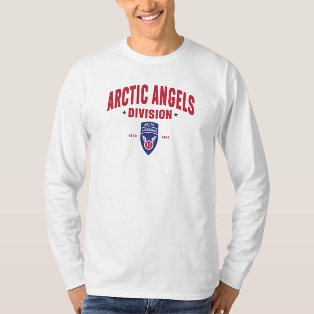 Arktiska Änglar, huvudgrupp 11:e luftburna, långst T Shirt (Framsida)