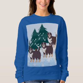 Arktiska Beauties Brown Huskies i Snö Winter Woofs T Shirt