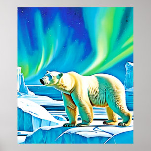 Arktiska björnen norra Ljus Poster