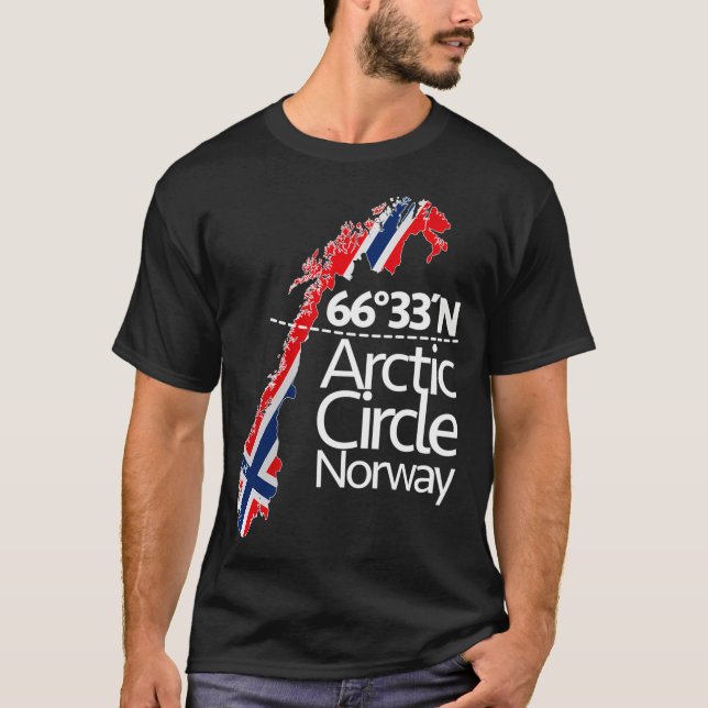 Arktiska cirkelns Norge - 66 33 Nord T Shirt (Framsida)