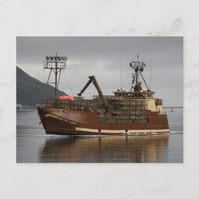 Arktiska Dam, Crab Boat in Dutch Harbor, AK Vykort (Framsida)