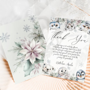 Arktiska Djur Baby Shower Tack Kort